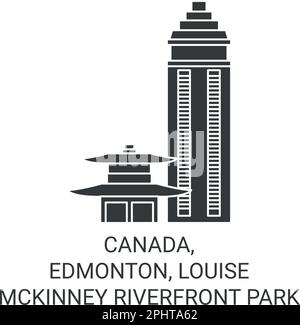 Vektordarstellung für Reisen in Kanada, Edmonton, Louise McKinney Riverfront Park Stock Vektor