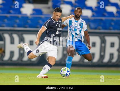 Belem, Brasilien. 29. März 2023. PA - BELEM - 03/29/2023 - COPA VERDE 2023, REMO X PAYSANDU - Paysandu-Spieler Mario Sergio feiert sein Tor während eines Spiels gegen Remo im Mangueirao-Stadion für die Copa Verde-Meisterschaft 2023. Foto: Fernando Torres/AGIF/Sipa USA Guthaben: SIPA USA/Alamy Live News Stockfoto