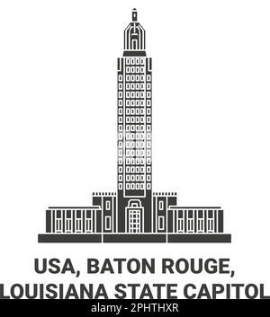 USA, Baton Rouge, Louisiana State Capitol – ein beliebtes Reiseziel Stock Vektor