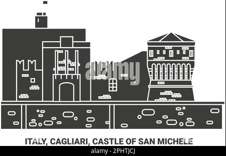 Italien, Cagliari, Burg von San Michele reisen als Vektorbild Stock Vektor