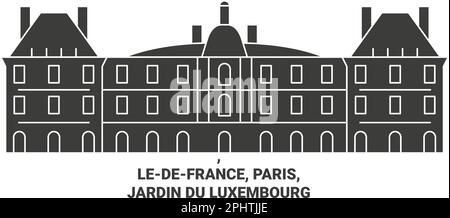 Frankreich, Paris, Jardin Du Luxembourg Travel Landmark Vector Illustration Stock Vektor