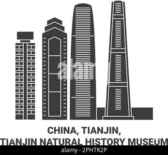 China, Tianjin, Tianjin Naturkundemuseum Reise Wahrzeichen Vektordarstellung Stock Vektor