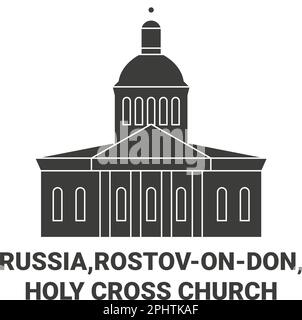 Russland, Rostovondon, Holy Cross Church Reise-Vektordarstellung Stock Vektor