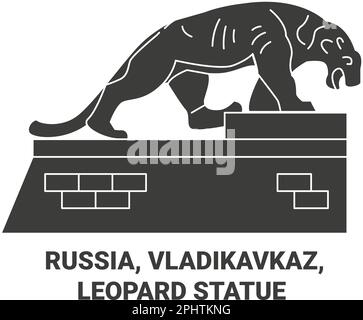 Russland, Wladikavkaz, Leopardenstatue reisen als Vektorbild Stock Vektor