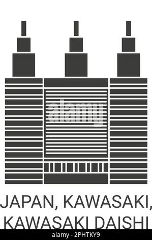 Japan, Kawasaki, Kawasaki Daishi Reise-Wahrzeichen-Vektordarstellung Stock Vektor
