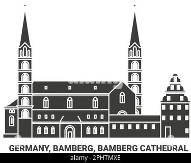 Deutschland, Bamberg, Bamberger Dom reisen Wahrzeichen Vektordarstellung Stock Vektor