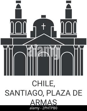 Chile, Santiago, Plaza de Armas reisen als Vektorbild Stock Vektor