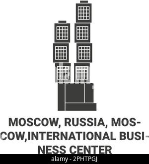 Russland, Moskau, Moskau, International Business Center Reise-Wahrzeichen-Vektordarstellung Stock Vektor