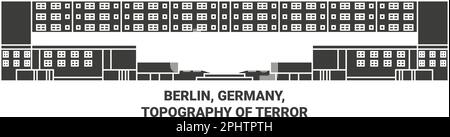 Berlin, Deutschland, Topographie des Terror Travel Landmark Vector Illustrations Stock Vektor