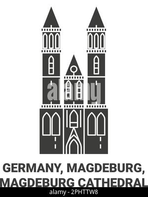 Deutschland, Magdeburg, Magdeburger Kathedrale reisen Wahrzeichen Vektordarstellung Stock Vektor