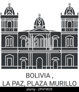 Bolivien, La Paz, Plaza Murillo Reise Wahrzeichen Vektordarstellung Stock Vektor