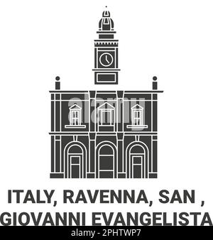 Italien, Ravenna, San, Giovanni Evangelista Reise Landmark Vektordarstellung Stock Vektor