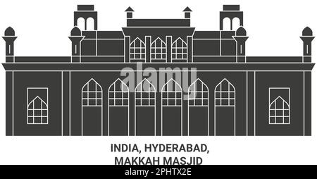 Indiens, Hyderabads, Makkah Masjids Reise-Wahrzeichen-Vektordarstellung Stock Vektor