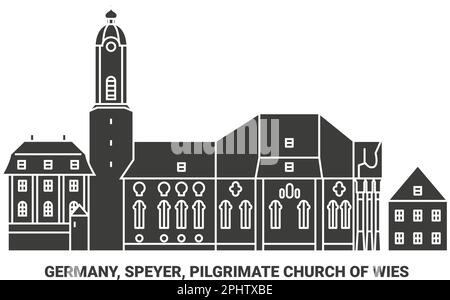 Deutschland, Speyer, Pilgrimate Church of Wies reisen als Vektorbild Stock Vektor
