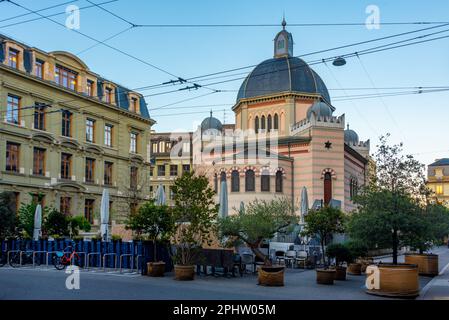 Beth-Yaakov-Synagoge in der Schweizer Stadt Genf. Stockfoto