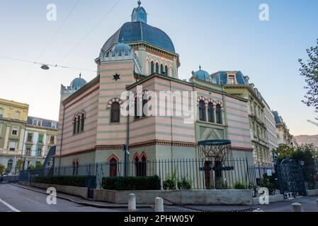 Beth-Yaakov-Synagoge in der Schweizer Stadt Genf. Stockfoto