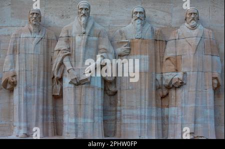 Die Mauer der Reformatoren in der schweizer Stadt Genf. Stockfoto