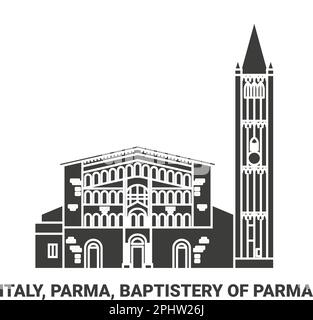 Italien, Parma, Baptisterium von Parma Reise Landmarke Illustration Stock Vektor