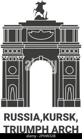 Russland, Kursk, Triumph Arch Reise Landmark Vector Illustration Stock Vektor