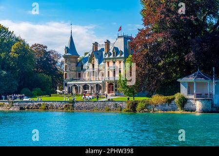 Schloss Schadau am Thunersee in der Schweiz. Stockfoto