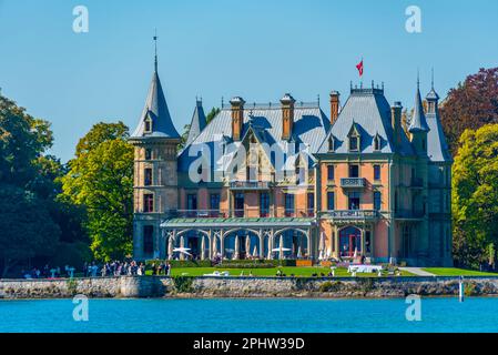 Schloss Schadau am Thunersee in der Schweiz. Stockfoto