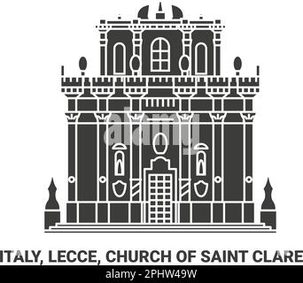 Italien, Lecce, Kirche St. Clare reisen als Vektorbild Stock Vektor