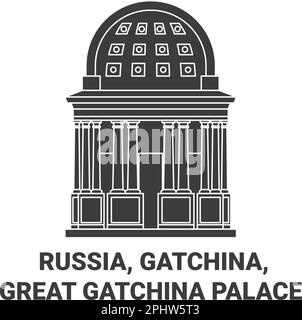 Russland, Gatchina, großer Gatchina Palast Reise Wahrzeichen Vektordarstellung Stock Vektor