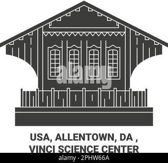 USA, Allentown, Da , Vinci Science Center Reise Landmark Vector Illustration Stock Vektor