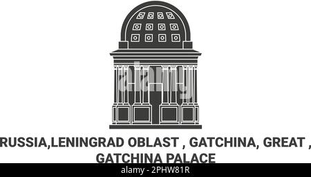 Russland, Leningrad Oblast Gatchina, Great, Gatchina Palast Reise Wahrzeichen Vektor Illustration Stock Vektor