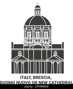 Italien, Brescia, Duomo Nuovo oder die Neue Kathedrale reisen als Vektorgrafik Stock Vektor