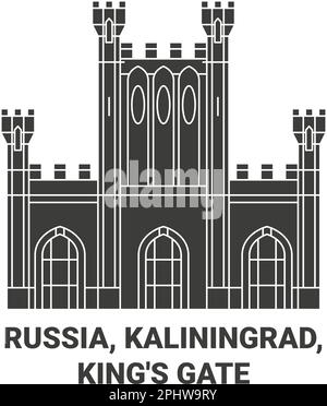 Russland, Kaliningrad, King's Gate Reise-Vektordarstellung Stock Vektor