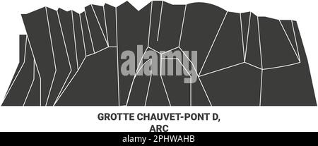 Frankreich, Grotte Chauvetpont D, Arc Travel Landmark Vector Illustration Stock Vektor