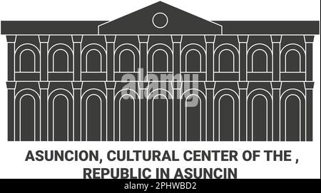 Paraguay, Asuncion, Kulturzentrum der Republik in Asuncin, Reise-Wahrzeichen-Vektordarstellung Stock Vektor