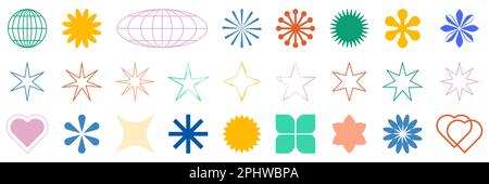 Ein Satz brutaler Formen, minimalistische geometrische Elemente. Vektordarstellung Stock Vektor