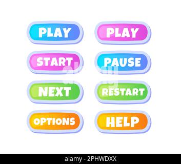 UI-Menü für Spiel festgelegt Stock Vektor