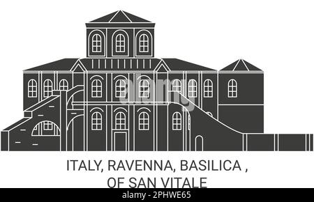 Italien, Ravenna, Basilika, San Vitale Reise-Wahrzeichen-Vektordarstellung Stock Vektor