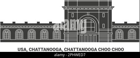 USA, Chattanooga, Chattanooga Choo Choo, eine Vektordarstellung für Reiseziele Stock Vektor