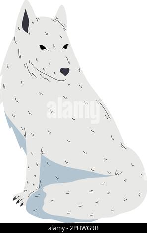 arktisches Wolfsdesign über Weiß Stock Vektor