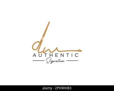 Brief DW Unterschrift Logo Vorlage Vektor Stock Vektor