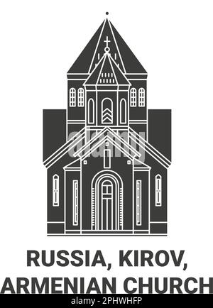 Russland, Kirov, Armenische Kirche reisen Wahrzeichen Vektordarstellung Stock Vektor