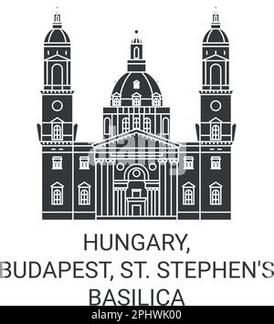 Ungarn, Budapest, St. Stephens Basilika Reise-Wahrzeichen-Vektordarstellung Stock Vektor