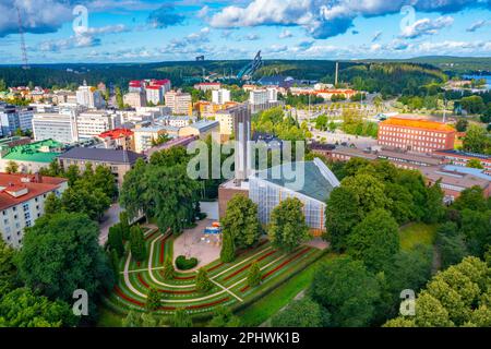 Panoramablick auf die finnische Stadt Lahti. Stockfoto