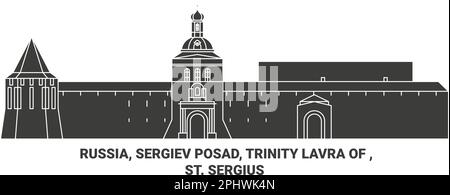 Russland, Sergejew Posad, Trinity Lavra Von St. Vektordarstellung der Sergius-Reise-Landmarke Stock Vektor