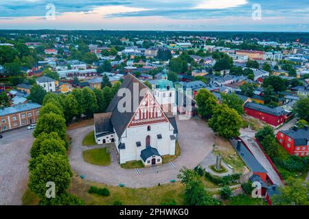 Blick auf die Kathedrale von Porvoo in Finnland. Stockfoto