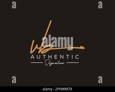 Buchstabe VB Unterschrift Logo Vorlage Vektor Stock Vektor