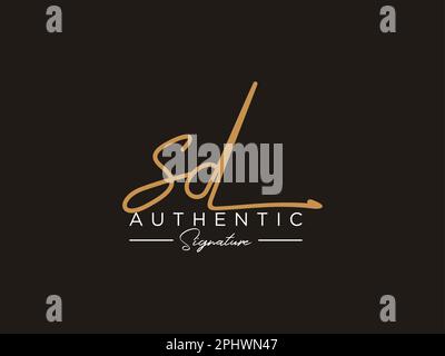Brief SD Unterschrift Logo Vorlage Vektor Stock Vektor