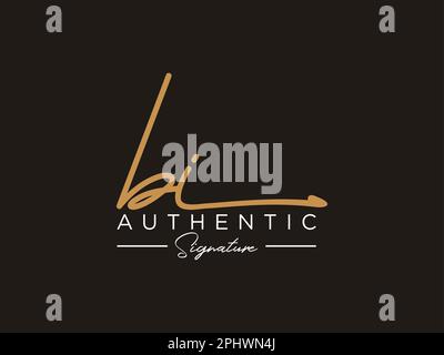 Letter BI Signature Logo Template Vektor Stock Vektor