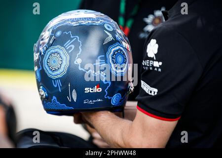 Melbourne, Australie. 30. März 2023. BOTTAS Valtteri (FIN), Alfa Romeo F1 Team Einsatz C43, Portraithelm, Casque, während der Formel 1 des australischen Grand Prix 2023, 3. Runde der Formel-1-Weltmeisterschaft 2023 von 31. März bis 2. April 2023 auf der Albert Park Circuit in Melbourne, Australien – Foto Xavi Bonilla/DPPI Gutschrift: DPPI Media/Alamy Live News Stockfoto