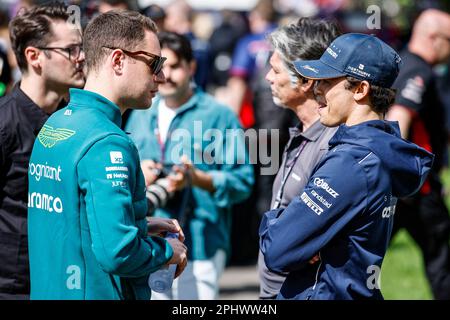 Melbourne, Australie. 30. März 2023. VANDOORNE Stoffel (Bel), Reserve Driver of Aston Martin F1 Team, Portrait DE VRIES Nyck (Ned), Scuderia AlphaTauri AT04, Portrait während der Formel 1 Rolex Australian Grand Prix 2023, 3. Runde der Formel-1-Weltmeisterschaft 2023 von 31. März bis 2. April 2023 auf dem Albert Park Circuit, In Melbourne, Australien - Photo Xavi Bonilla/DPPI Credit: DPPI Media/Alamy Live News Stockfoto