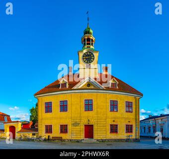 Altes Rathaus in der finnischen Stadt Rauma. Stockfoto